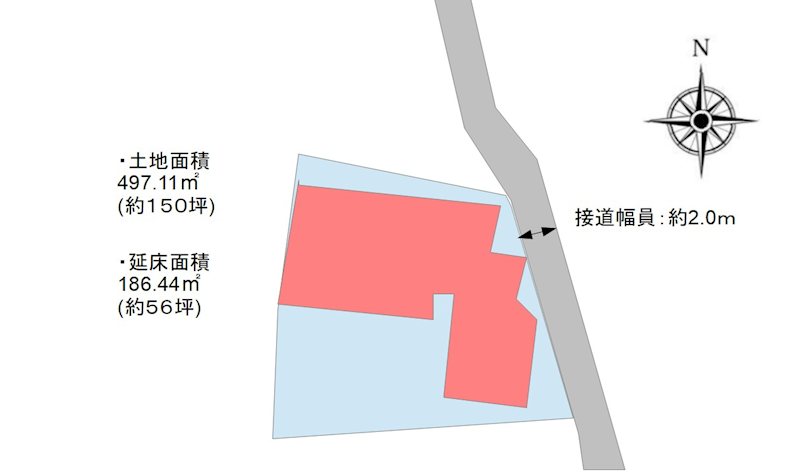 長野市七二会　中古戸建 間取図・土地図