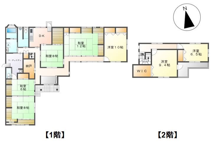 上田市塩川　中古戸建 間取図・土地図