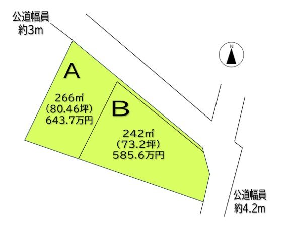 上田市中野　土地 間取図・土地図