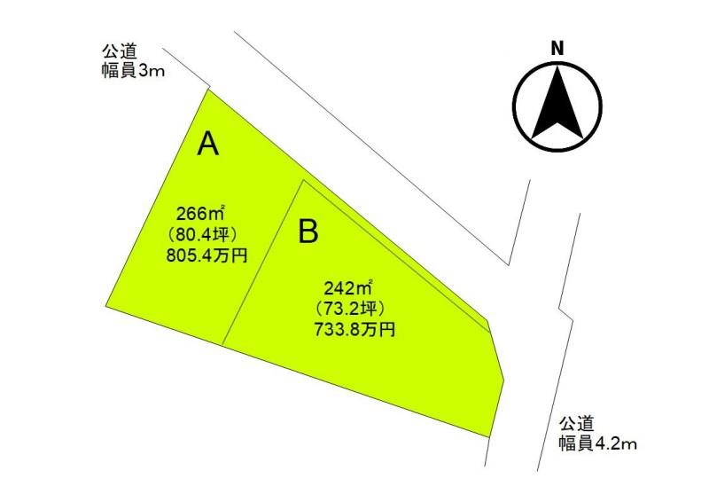 上田市中野　土地 間取図・土地図