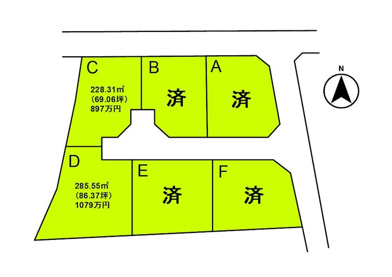 佐久市中込　中込小南　分譲地 間取図・土地図