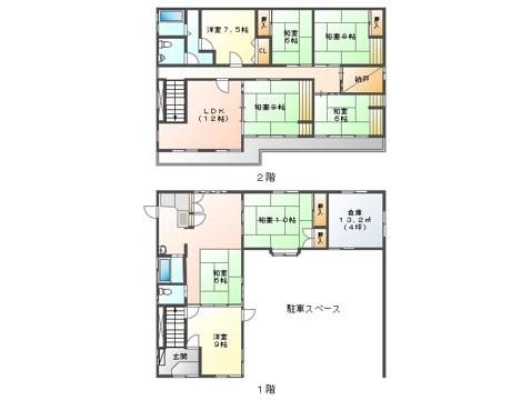 佐久市中込　中古事務所 間取図・土地図
