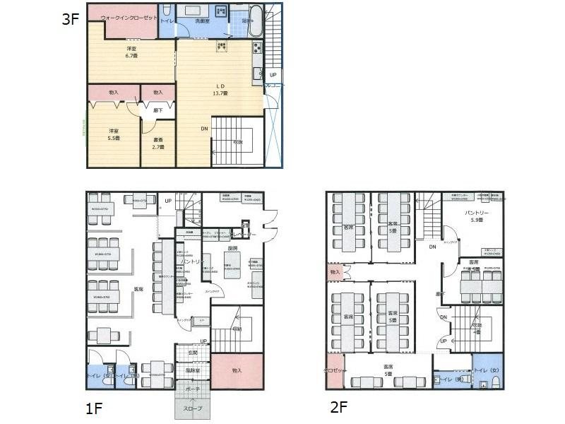 佐久市中込　中古店舗兼住居 間取図・土地図