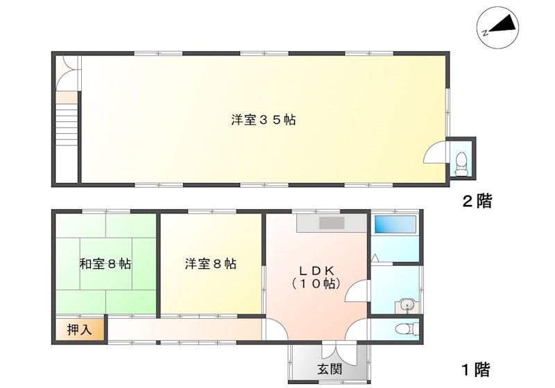 南牧村野辺山　中古戸建 間取図・土地図