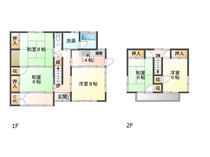 佐久市伴野　中古戸建 間取図・土地図