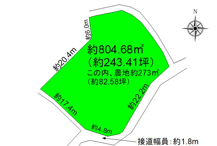 上田市真田町傍陽　中古戸建 間取図・土地図