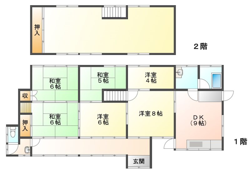 佐久市今井　中古戸建 間取図・土地図