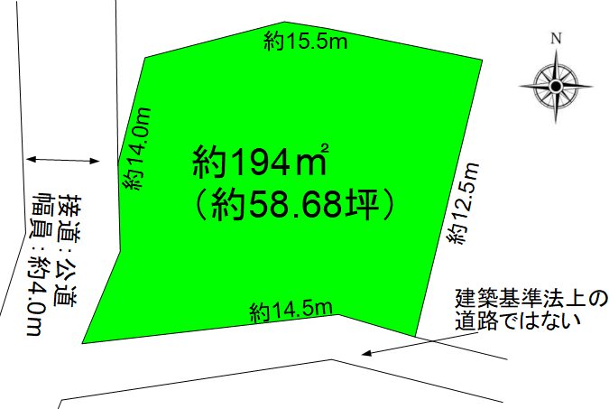 上田市福田　土地 間取図・土地図