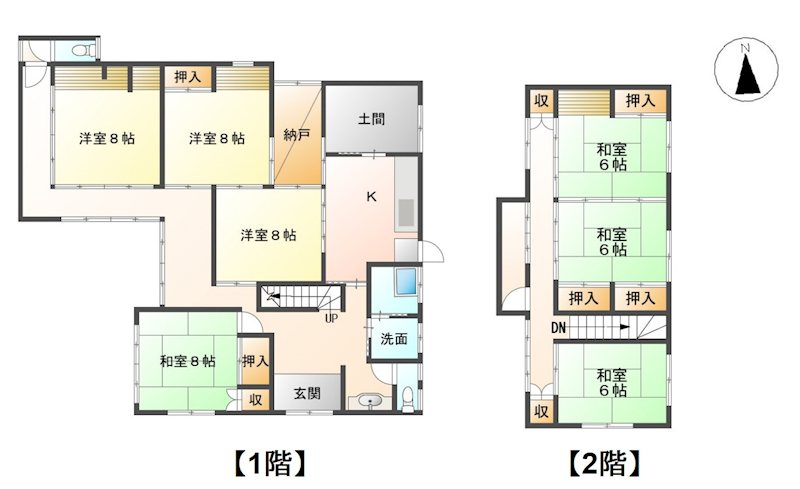 長野県中野市上今井 間取図・土地図