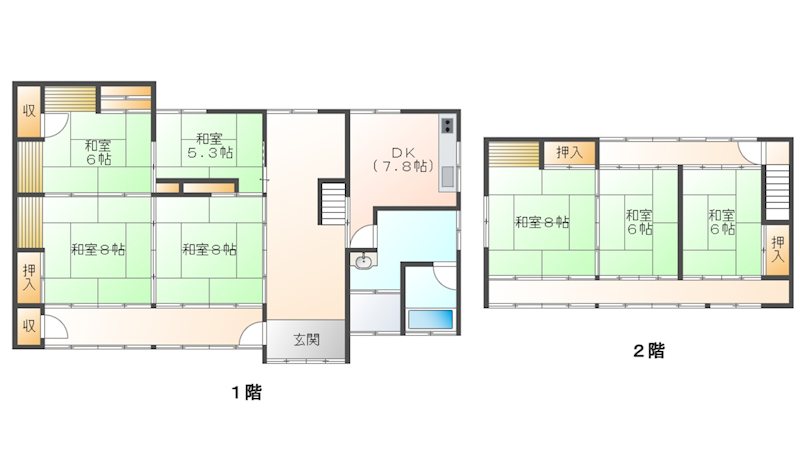 佐久市春日　中古戸建 間取図・土地図