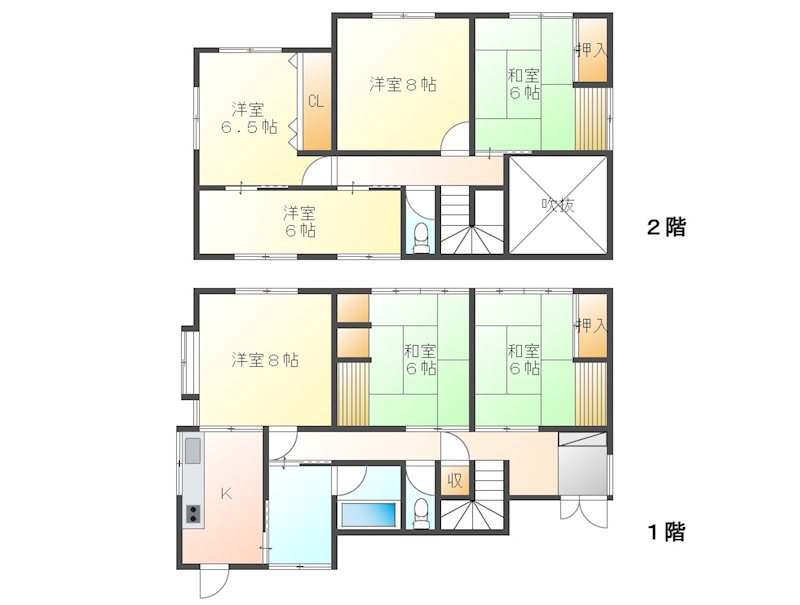 佐久市岩村田　中古戸建 間取図・土地図
