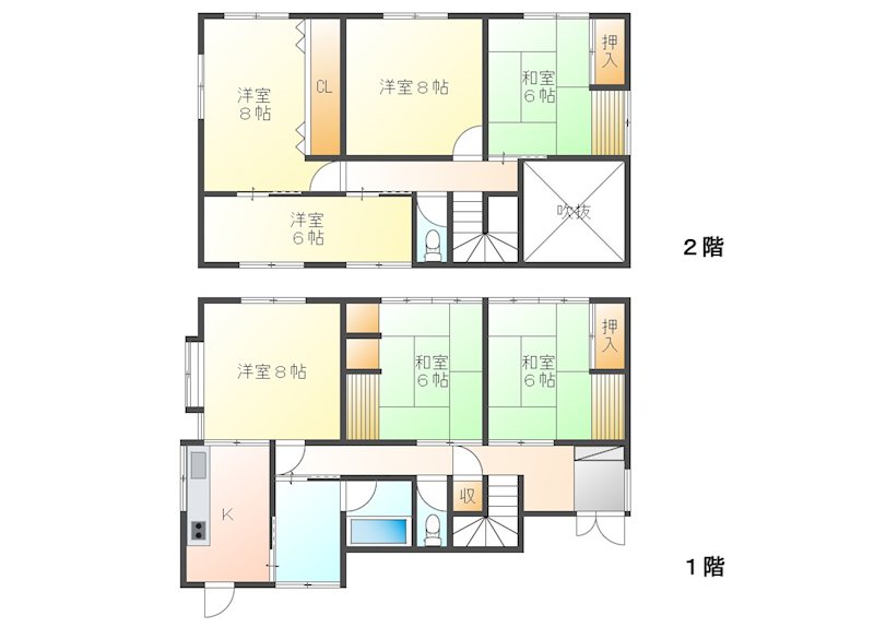 佐久市岩村田　中古戸建 間取図・土地図
