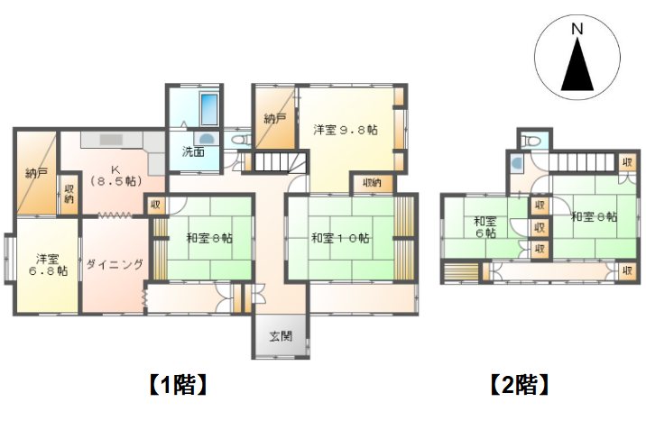 上田市仁古田　中古戸建 間取図・土地図