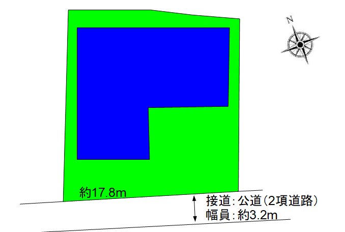 上田市蒼久保 中古戸建 間取図・土地図