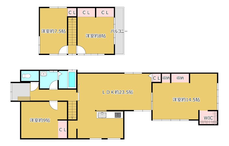 松本市出川　中古戸建 間取図・土地図