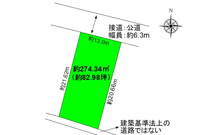 上田市上田原　土地 間取図・土地図