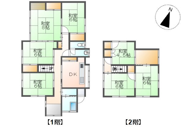 上田市上丸子　中古戸建 間取図・土地図