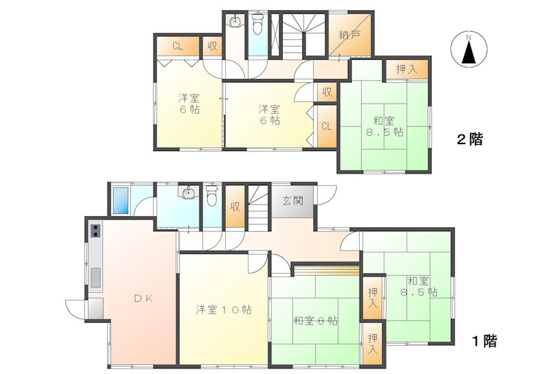 佐久市新子田　中古戸建 間取図・土地図