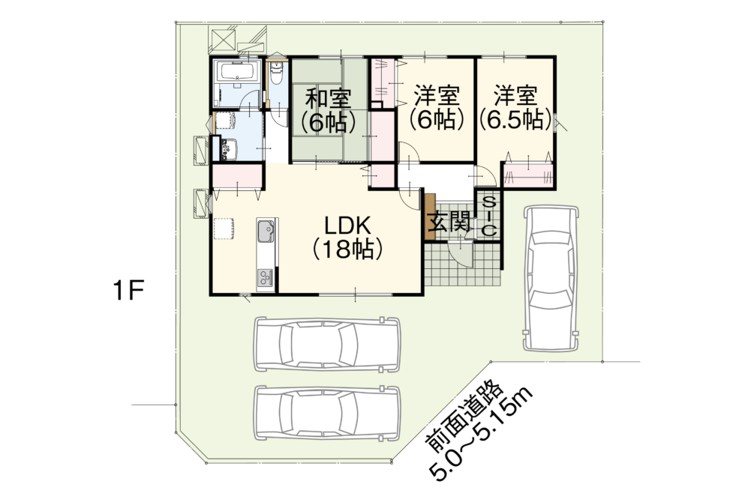 上田市住吉　新築戸建 間取図・土地図