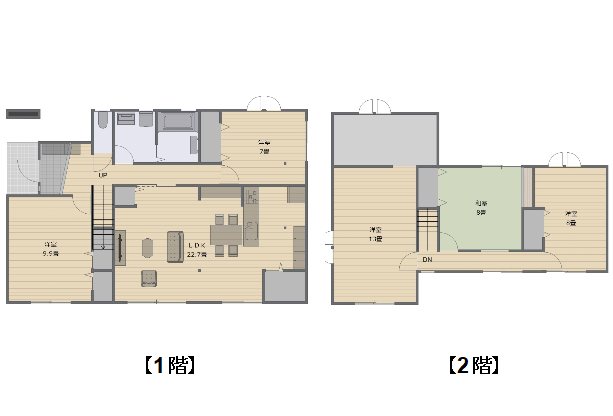 坂城町中之条　中古戸建 間取図・土地図