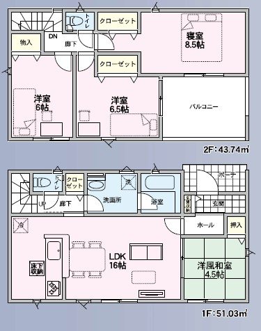 長野県長野市稲里町中央１丁目 間取図・土地図