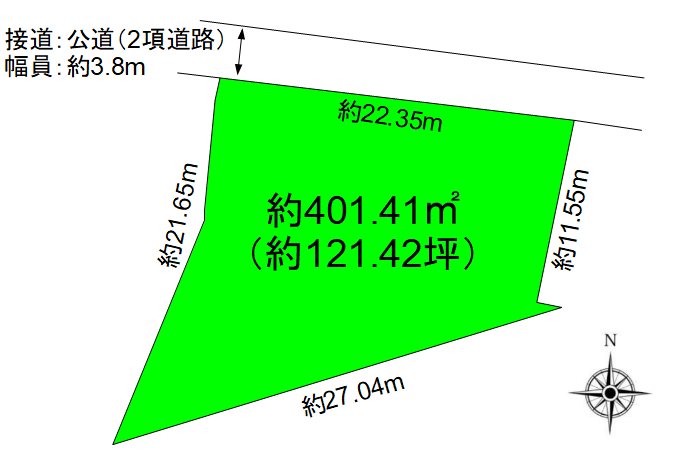 【契約済】上田市中野　土地 間取図・土地図