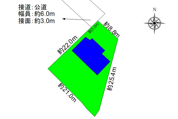 東御市加沢　中古戸建 間取図・土地図