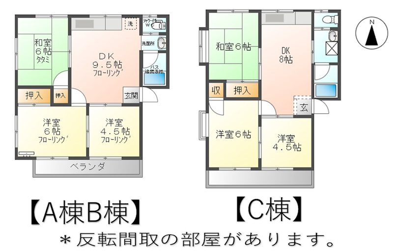 【商談中】上田市生田　中古建物（A棟、B棟、C棟） 間取図・土地図