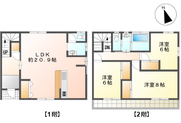 上田市蒼久保　中古戸建 間取図・土地図