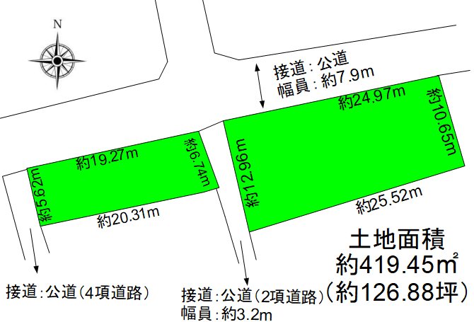 【契約済】上田市上田原　土地　 間取図・土地図