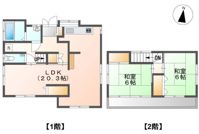 上田市生田　中古戸建 間取図・土地図