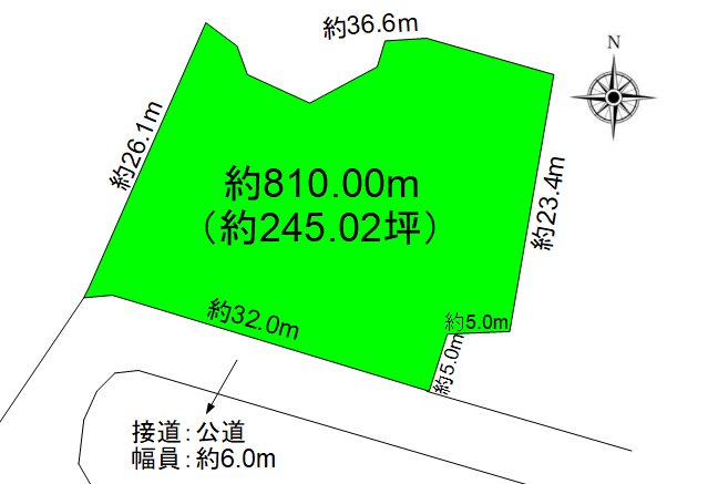 上田市上野　土地 間取図・土地図