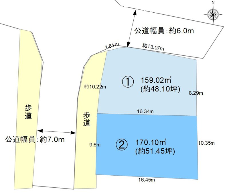 長野県長野市若槻団地1-117 間取図・土地図