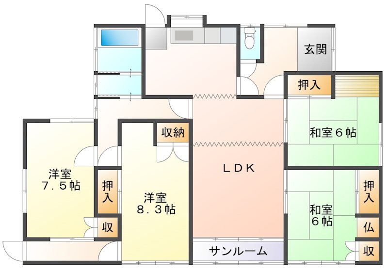 小諸市東雲　中古戸建 間取図・土地図