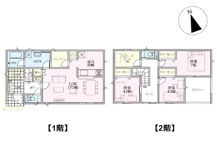 上田市常磐城4丁目　新築戸建 間取図・土地図