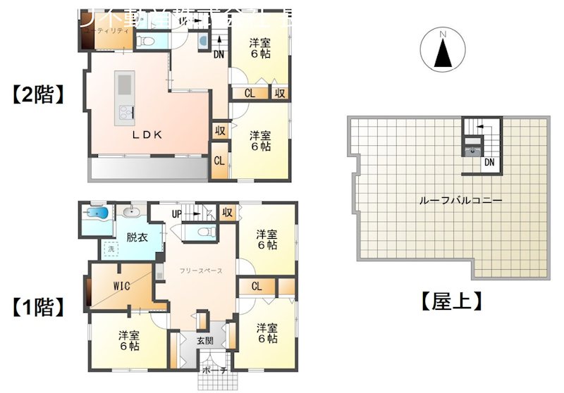 長野県長野市中越２丁目 間取図・土地図