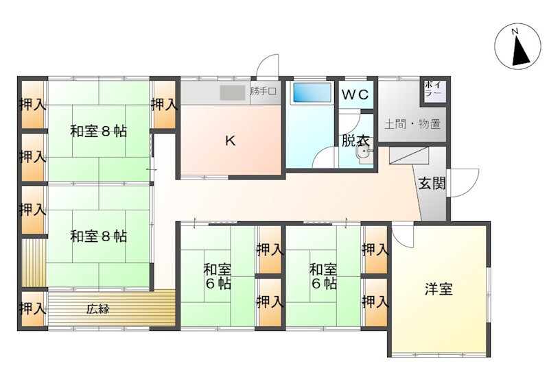 長野市上松３丁目　平屋戸建 間取図・土地図