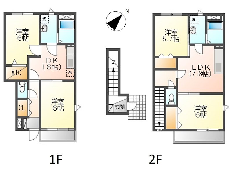 佐久市臼田　中古アパート 間取図・土地図