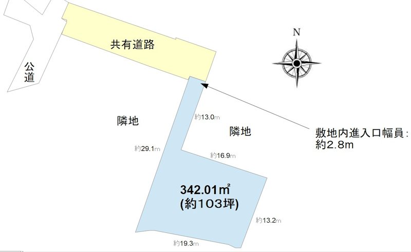 長野県長野市篠ノ井塩崎 間取図・土地図