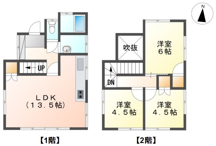 上田市常入1丁目　中古戸建 間取図・土地図
