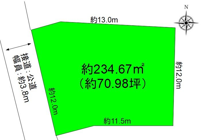 上田市蒼久保　土地 間取図・土地図