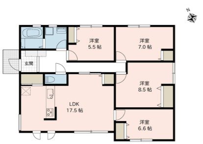 上田市生田　中古戸建 間取図・土地図