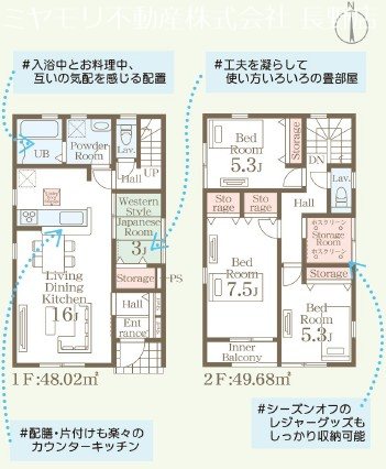 長野県長野市稲里町中氷鉋 間取図・土地図