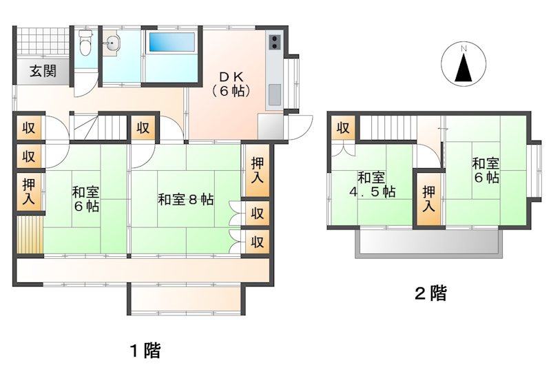 佐久市岩村田　中古戸建 間取図・土地図