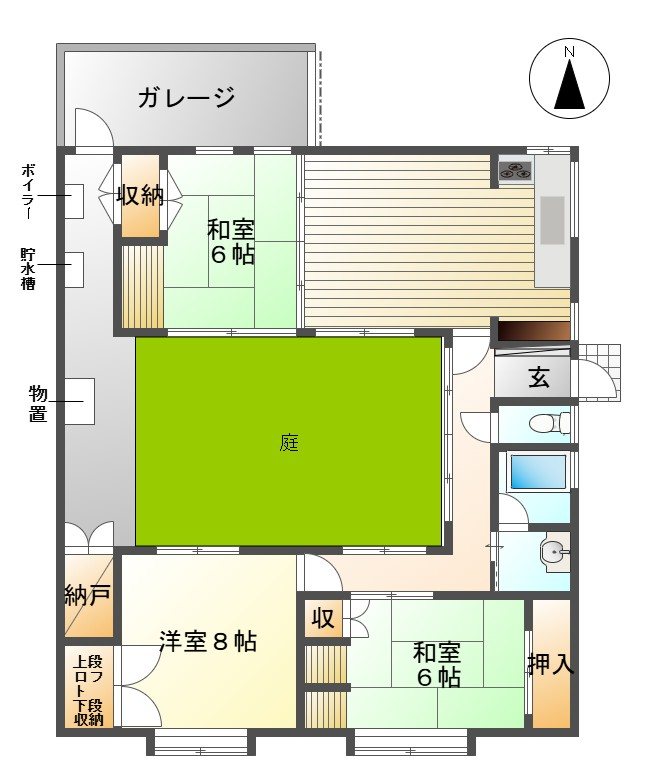 長野県長野市西尾張部 間取図・土地図