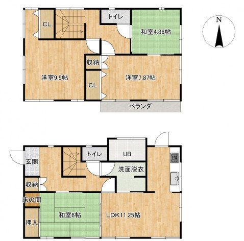 【商談中】　上田市中丸子　中古戸建 間取図・土地図