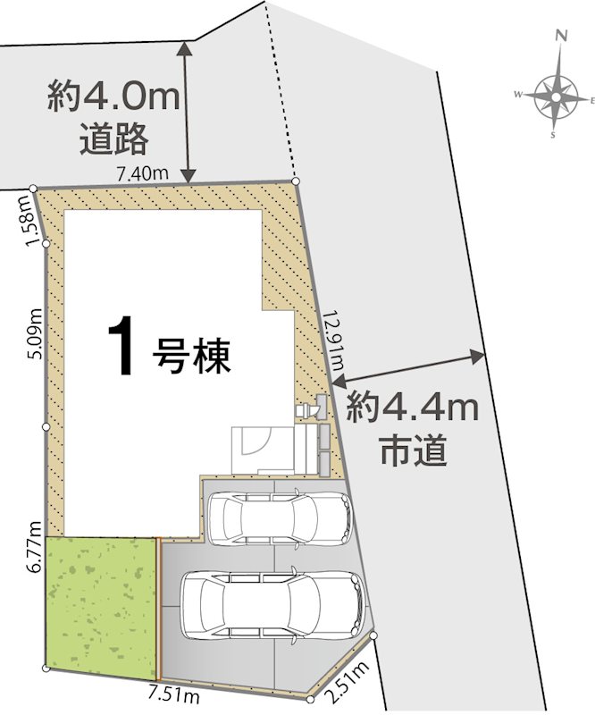 上田市上田　新築戸建 間取図・土地図