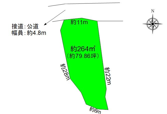 上田市藤原田　土地 間取図・土地図