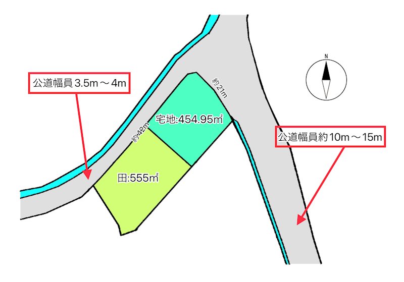 佐久市蓬田　土地 間取図・土地図