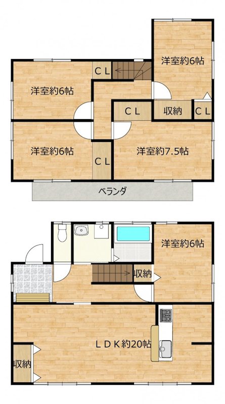 長野県須坂市日滝 間取図・土地図